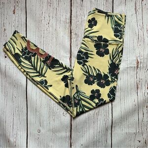 Beyond Yoga Olympus Sunrise Floral High Rise Yellow Leggings Women's Size M